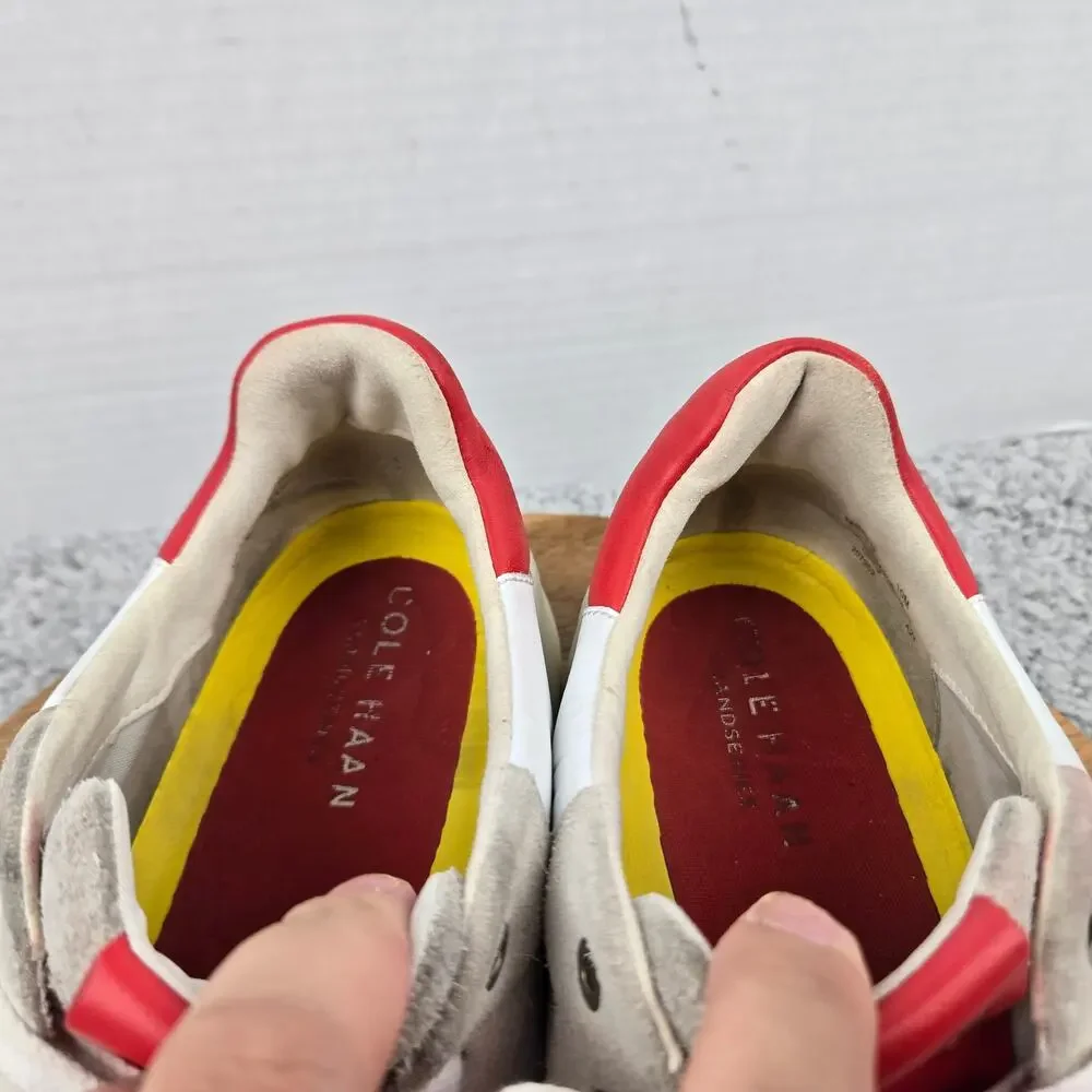 Cole Haan Men 10 Grand Pro Topspin White Gray Red Casual Daily Lifestyle Sneaker